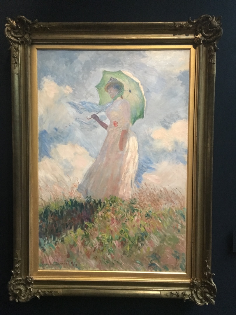 Claude Monet Essai de figure en plein-air : Femme  l'ombrelle tourne vers la droite
