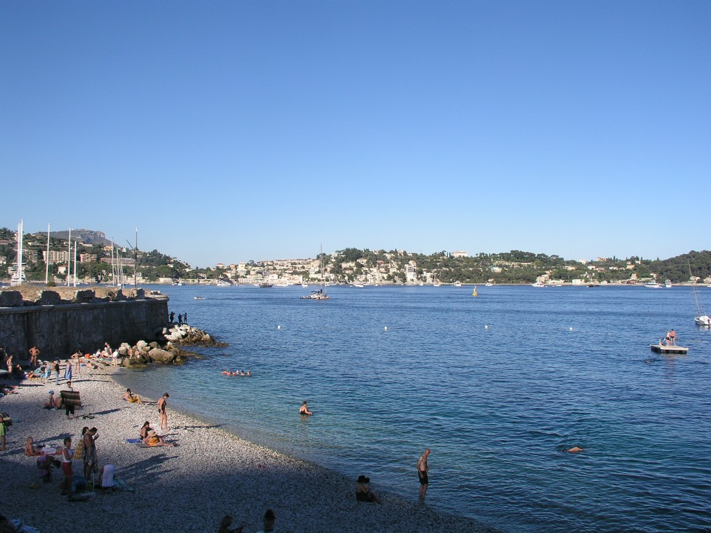 Villefrance-sur-Mer - the rocky beach outside the harbor walls